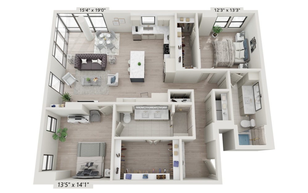 2x2 1370 sq ft