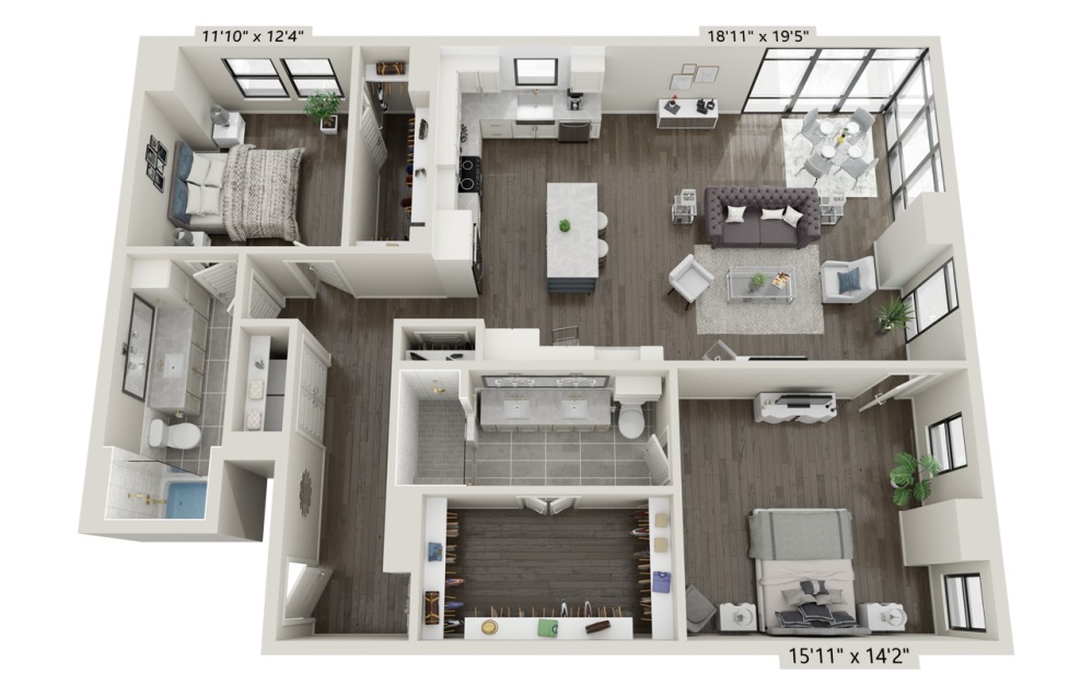 2x2 1521 sq ft